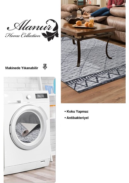 Dijital Salon Halısı Trend Keçe Kaymaz Taban Iskandinav Farah Lacivert modelleri