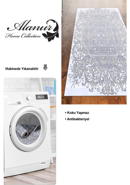Dijital Mutfak Halısı Star Pamuk Kaymaz Taban Modern Katrina Mavi modelleri