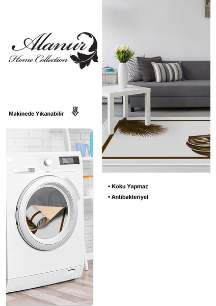 Dijital Salon Halısı Yıldız Deri Kaymaz Taban Saçaklı Modern Alys Krem modelleri