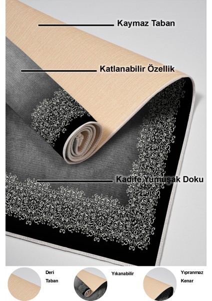 Dijital Mutfak Halısı Yıldız Deri Kaymaz Taban Modern Roana Gri indirimleri