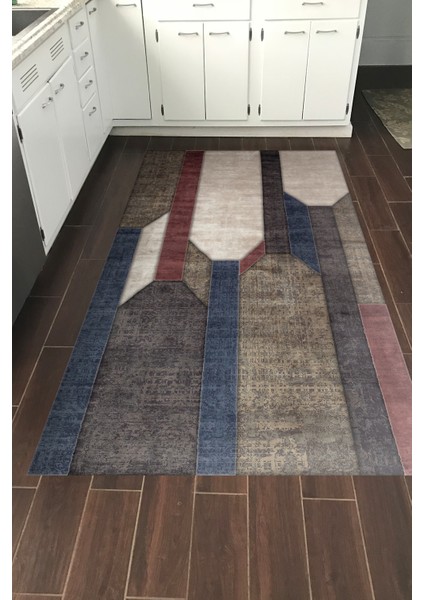 Dijital Mutfak Halısı Trend Keçe Kaymaz Taban Modern Tammy Renkli