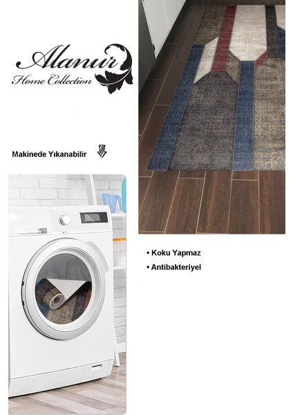 Dijital Mutfak Halısı Trend Keçe Kaymaz Taban Modern Tammy Renkli modelleri