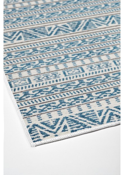 Dijital Mutfak Halısı Star Pamuk Kaymaz Taban Iskandinav Adelia Lacivert fırsatları