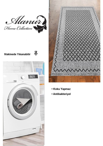 Dijital Mutfak Halısı Trend Keçe Kaymaz Taban Modern Christie Gri modelleri