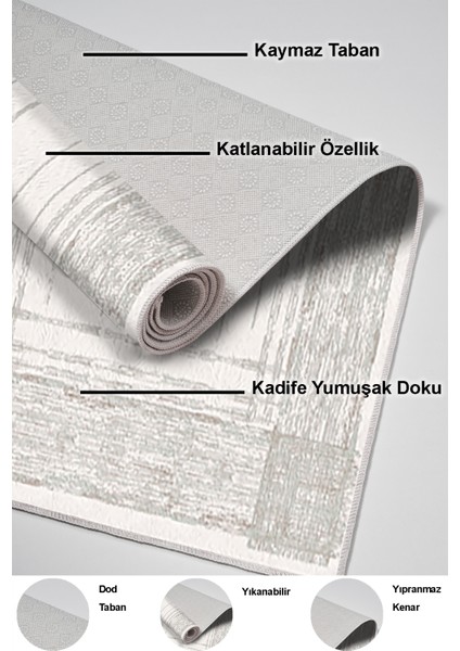 Dijital Mutfak Halısı Trend Keçe Kaymaz Taban Modern Rana Yeşil indirimleri