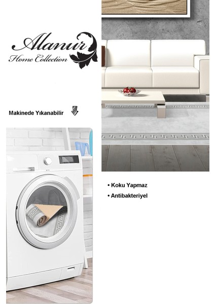 Dijital Salon Halısı Yıldız Deri Kaymaz Taban Saçaklı Modern Cassietta Gri modelleri