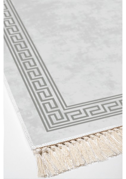 Dijital Salon Halısı Yıldız Deri Kaymaz Taban Saçaklı Modern Cassietta Gri fırsatları