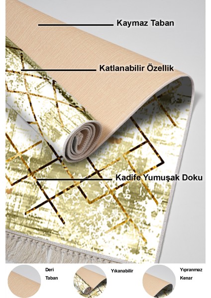 Dijital Salon Halısı Yıldız Deri Kaymaz Taban Saçaklı Modern Brooklyn Kahve indirimleri