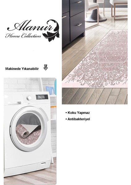 Dijital Mutfak Halısı Trend Keçe Kaymaz Taban Modern Katrina Pudra modelleri