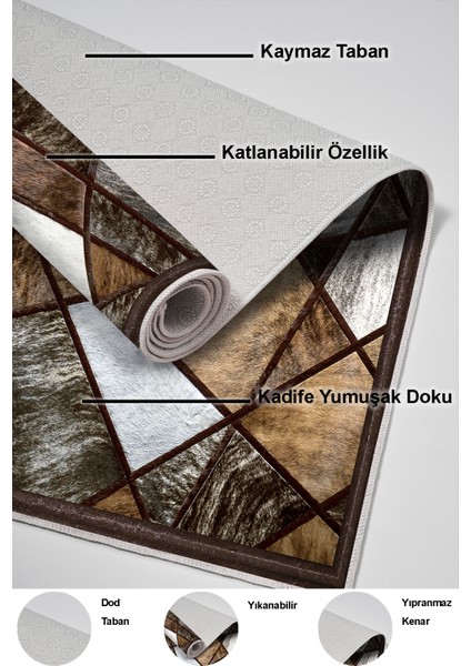 Dijital Mutfak Halısı Trend Keçe Kaymaz Taban Modern Janice Gri Kahve indirimleri