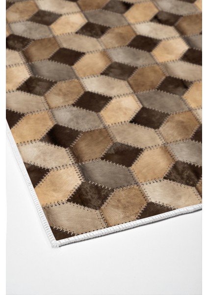 Dijital Mutfak Halısı Yıldız Deri Kaymaz Taban Modern Tanya Kahve fırsatları