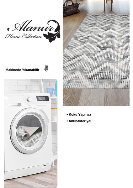 Dijital Salon Halısı Trend Keçe Kaymaz Taban Iskandinav Renata Antrasit