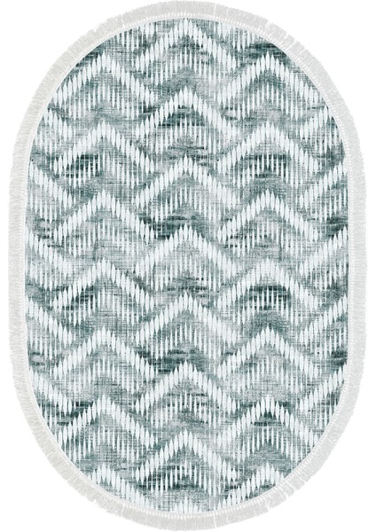 Dijital Mutfak Halısı Star Pamuk Kaymaz Taban Saçaklı Oval Iskandinav Renata Yeşil fiyatları