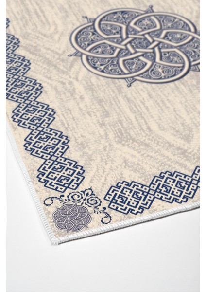 Dijital Mutfak Halısı Yıldız Deri Kaymaz Taban Modern Gilda Mavi fırsatları