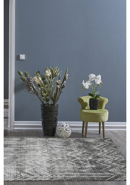 Dijital Salon Halısı Trend Keçe Kaymaz Taban Iskandinav Mel Antrasit
