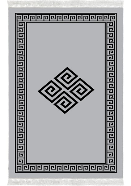 Dijital Mutfak Halısı Yıldız Deri Kaymaz Taban Saçaklı Modern Kathryn Gri fiyatları