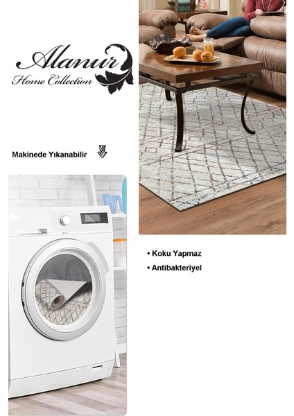 Dijital Salon Halısı Trend Keçe Kaymaz Taban Iskandinav Nydia Bej modelleri