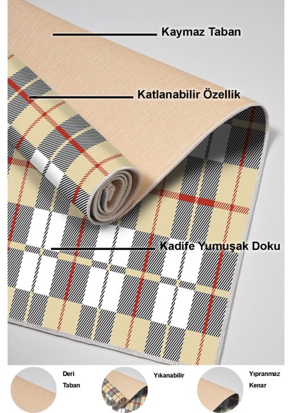 Dijital Mutfak Halısı Yıldız Deri Kaymaz Taban Modern Lee Krem indirimleri