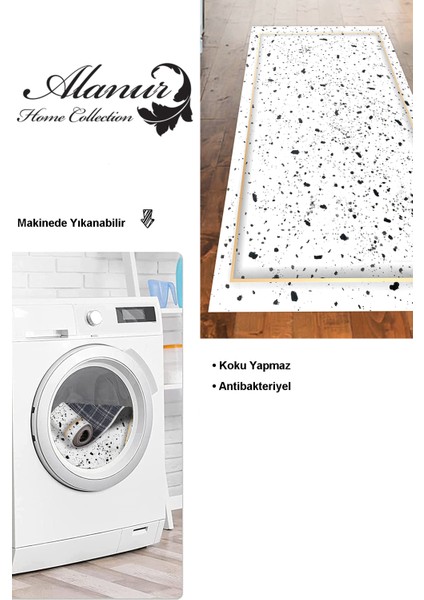 Dijital Mutfak Halısı Star Pamuk Kaymaz Taban Modern Leann Krem modelleri