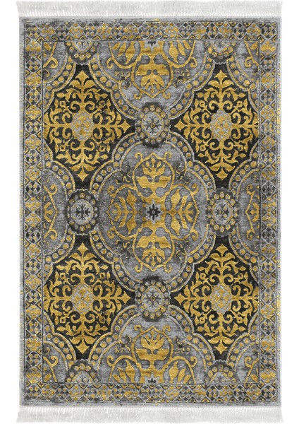 Dijital Mutfak Halısı Trend Keçe Kaymaz Taban Saçaklı Modern Osana Sarı fiyatları