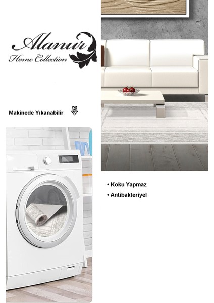 Dijital Salon Halısı Trend Keçe Kaymaz Taban Saçaklı Modern Rana Yeşil modelleri