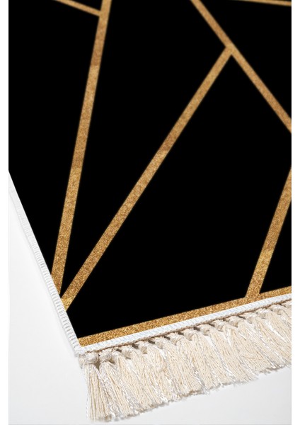 Dijital Salon Halısı Yıldız Deri Kaymaz Taban Saçaklı Modern Maud Gold fırsatları