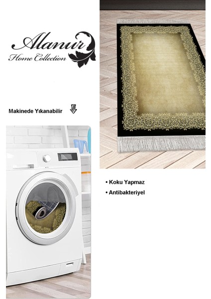 Dijital Mutfak Halısı Star Pamuk Kaymaz Taban Saçaklı Modern Roana Kahve modelleri