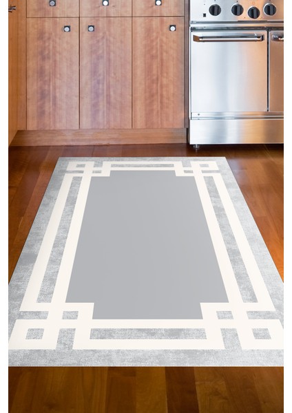 Dijital Mutfak Halısı Trend Keçe Kaymaz Taban Modern Landon Gri