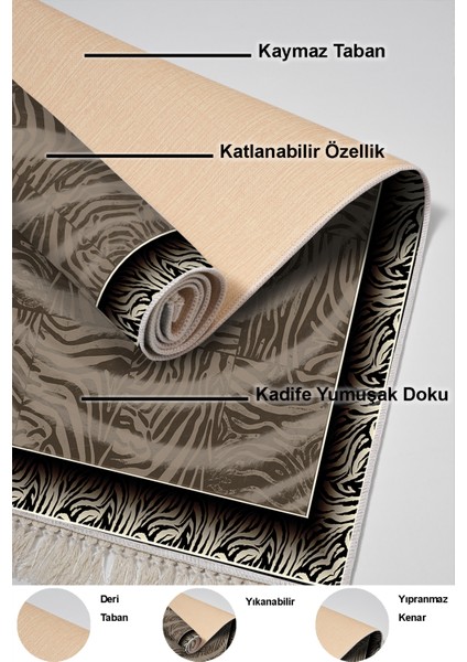 Dijital Salon Halısı Yıldız Deri Kaymaz Taban Saçaklı Modern Patti Kahve indirimleri