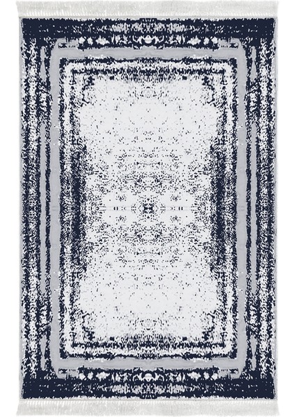 Dijital Salon Halısı Yıldız Deri Kaymaz Taban Saçaklı Modern Mollie Lacivert fiyatları