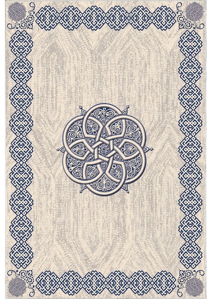 Dijital Mutfak Halısı Yıldız Deri Kaymaz Taban Modern Gilda Mavi fiyatları