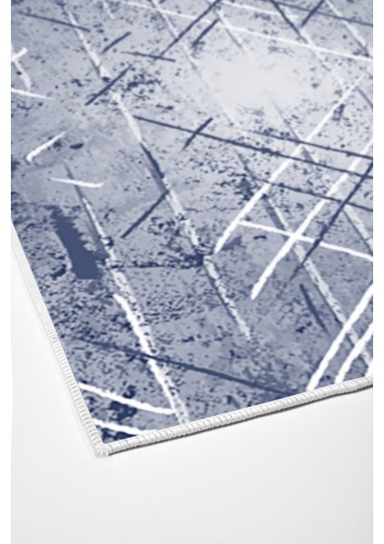 Dijital Mutfak Halısı Star Pamuk Kaymaz Taban Modern Allissa Mavi fırsatları