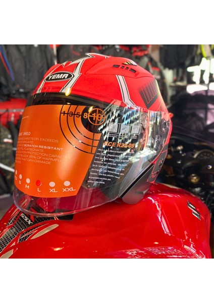 Yarım Kask Kırmızı Xl