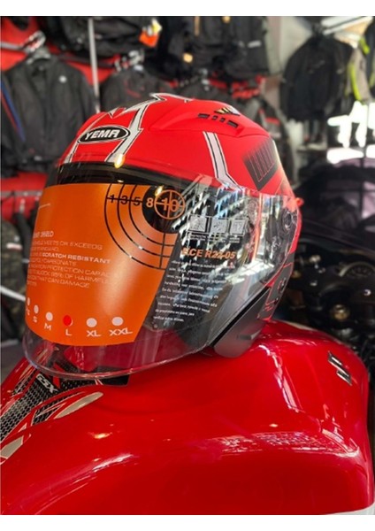 Yarım Kask Kırmızı Xl