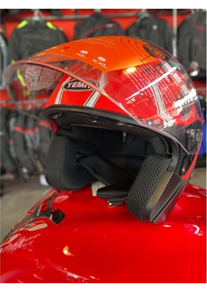 Yarım Kask Kırmızı Xl