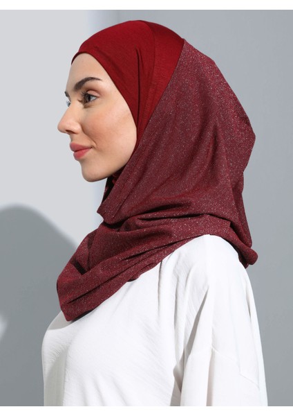 ST300-SİMLİ Abiye Hijab 06 Bordo - Bordo - fiyatları