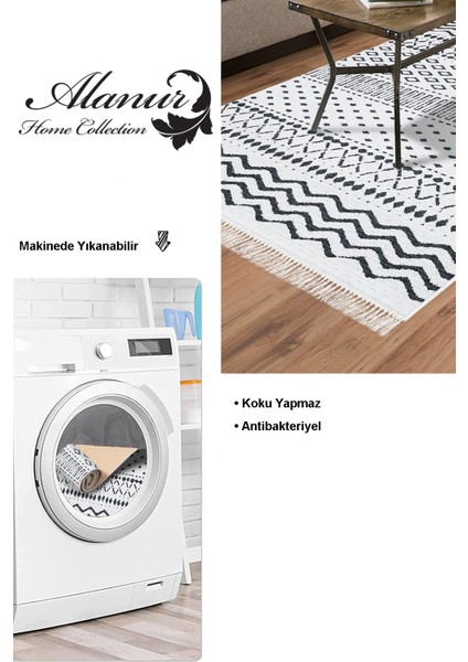 Dijital Salon Halısı Yıldız Deri Kaymaz Taban Saçaklı Iskandinav Cade Lacivert modelleri