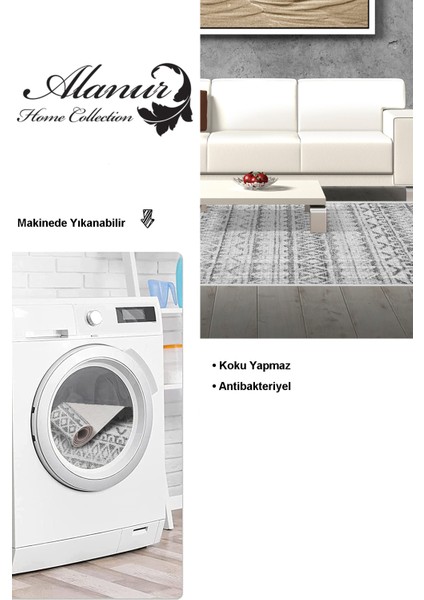 Dijital Salon Halısı Trend Keçe Kaymaz Taban Iskandinav Mali Gri modelleri