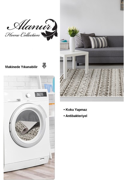 Dijital Salon Halısı Trend Keçe Kaymaz Taban Iskandinav Mali Kahve modelleri
