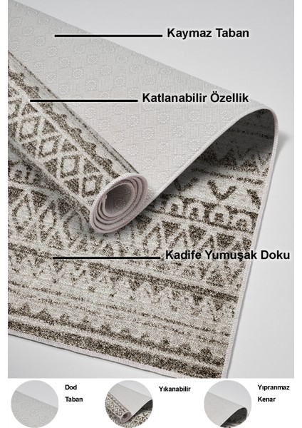Dijital Salon Halısı Trend Keçe Kaymaz Taban Iskandinav Mali Kahve indirimleri