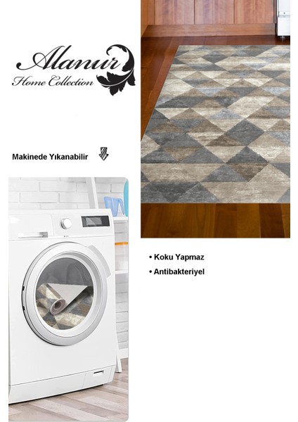 Dijital Mutfak Halısı Trend Keçe Kaymaz Taban Iskandinav Kitty Bej modelleri