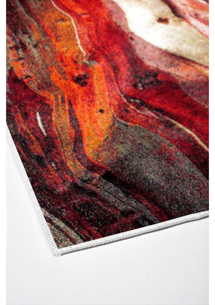 Dijital Mutfak Halısı Star Pamuk Kaymaz Taban Modern Araminta Bordo fırsatları