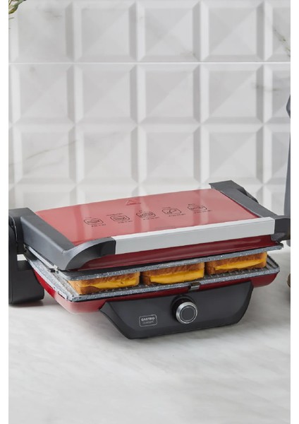 Gastro Classic Izgara ve Tost Makinesi Kırmızı