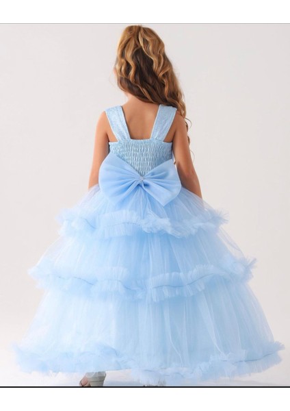 2-10 Yaş Lisa Kids Yeni Sezon Fırfır Etek Çocuk Gelinlik Abiye