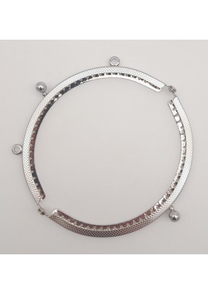 12.5 cm Oval Cüzdan Klipsi Cüzdan Bursu Gümüş Renk