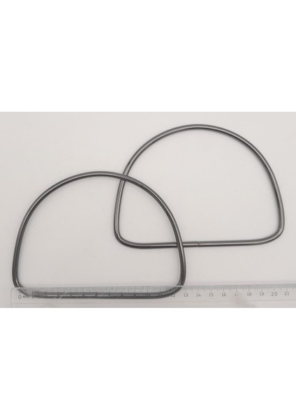 12.5 cm D Model Füme Renk Metal Çanta Tutma Sapı