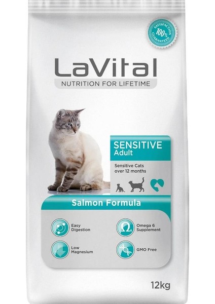 Lavital Somonlu Yetişkin Kuru Kedi Maması 12 kg