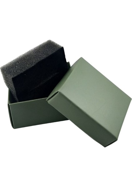 Yeşil Karton Yüzük Kutusu 50 Li Paket (Içi Süngerli)