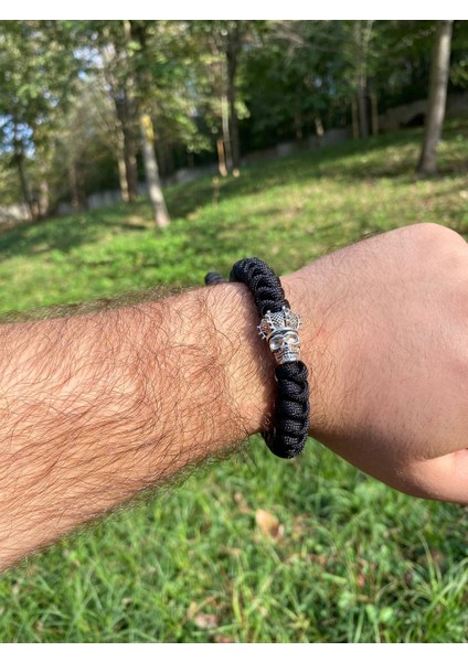 Kuru Kafafigürlü Siyah Paracord Bileklik Haeam fırsatları