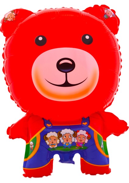 Kırmızı Ayıcık Büyük Boy 42CMX59CM Folyo Balon (Helyum) No:27